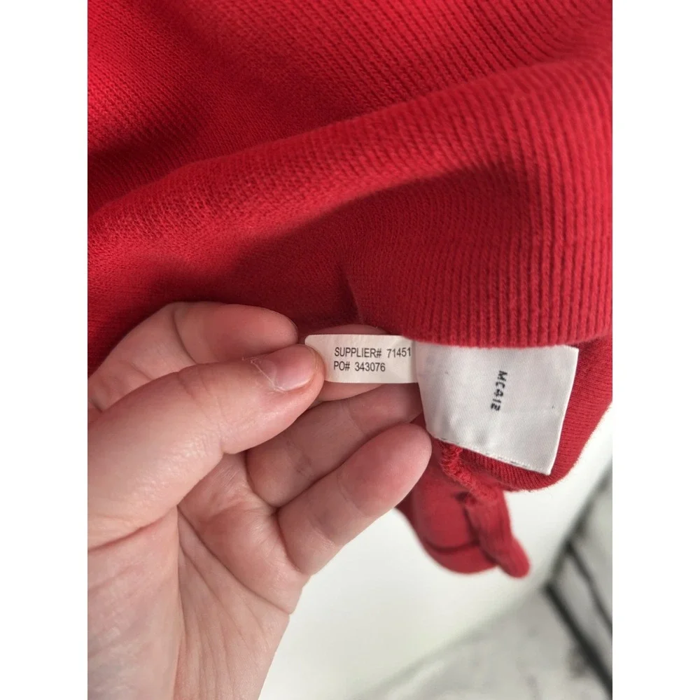 Polo Ralph Lauren Sweater Leather Tab Quarter 1/4 Zip Pullover Red Knit Mens 2XL